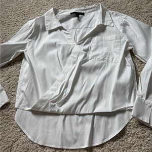 WHBM White Long Sleeve blouse top wrap 10